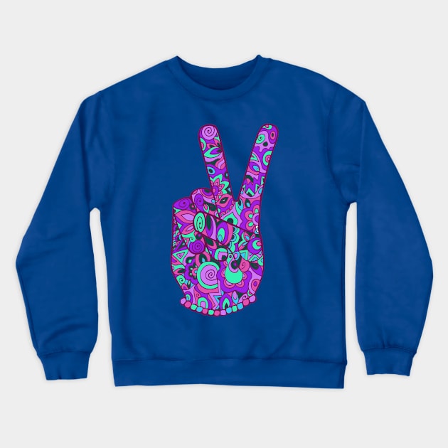 Purple Peace Crewneck Sweatshirt by TimeTravellers